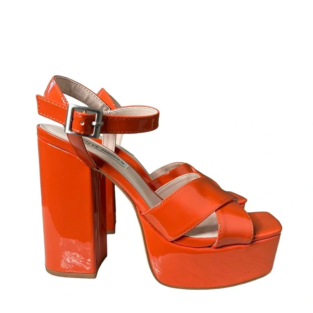 Steve Madden | Shea Faux Leather Sandals Cognac Size 7